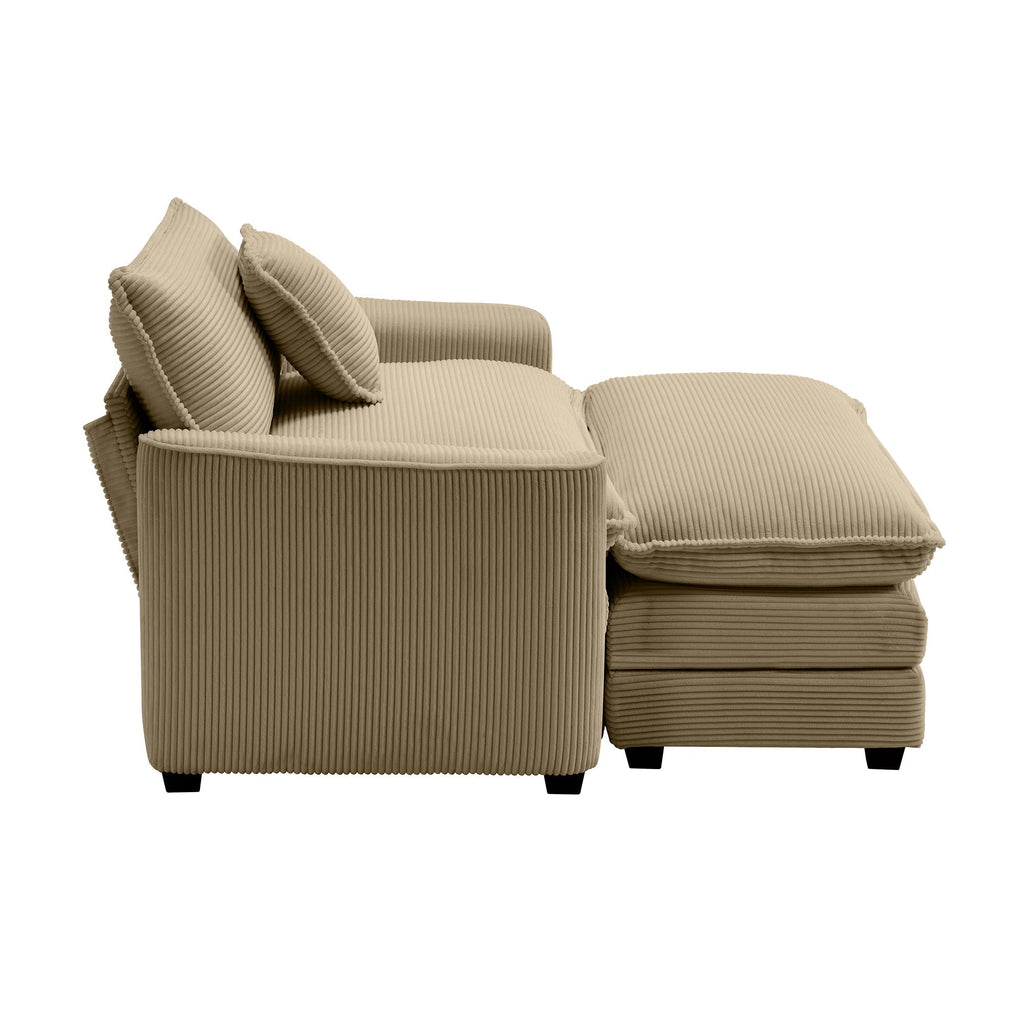 Modern Comfortable Single Chair & Ottoman with Deep Seat - Multiple Colors