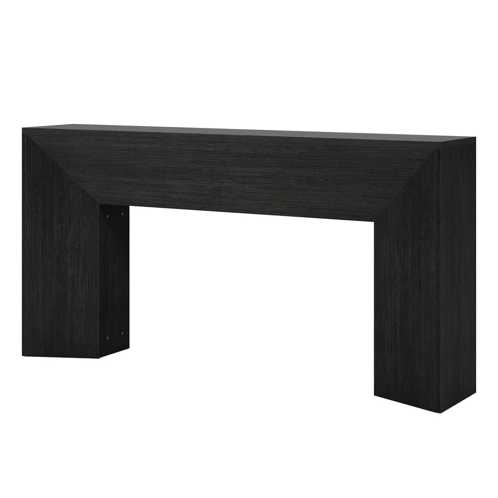 Extra Long Solid Wood Console Table with Slim Profile - Matte Black