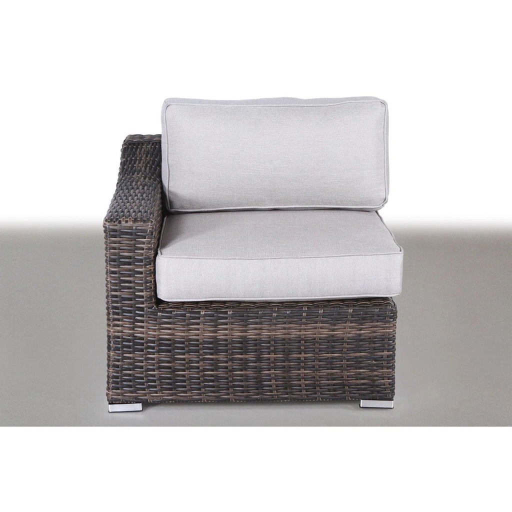 Outdoor Rattan Wicker Sectional Seating Group with Cushions – Gray or Dark Brown