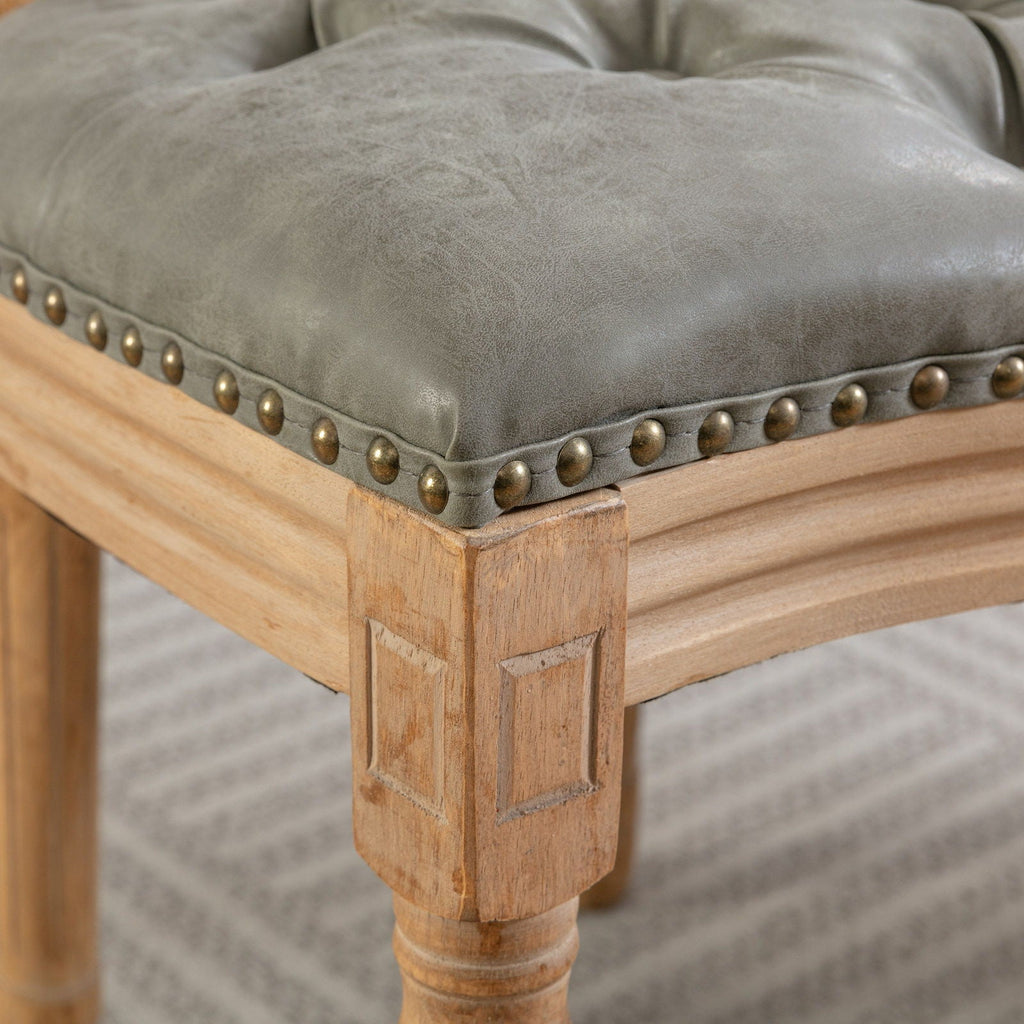 French Style Solid Wood Dining Chair with Nailhead Trim - Multiple Colors