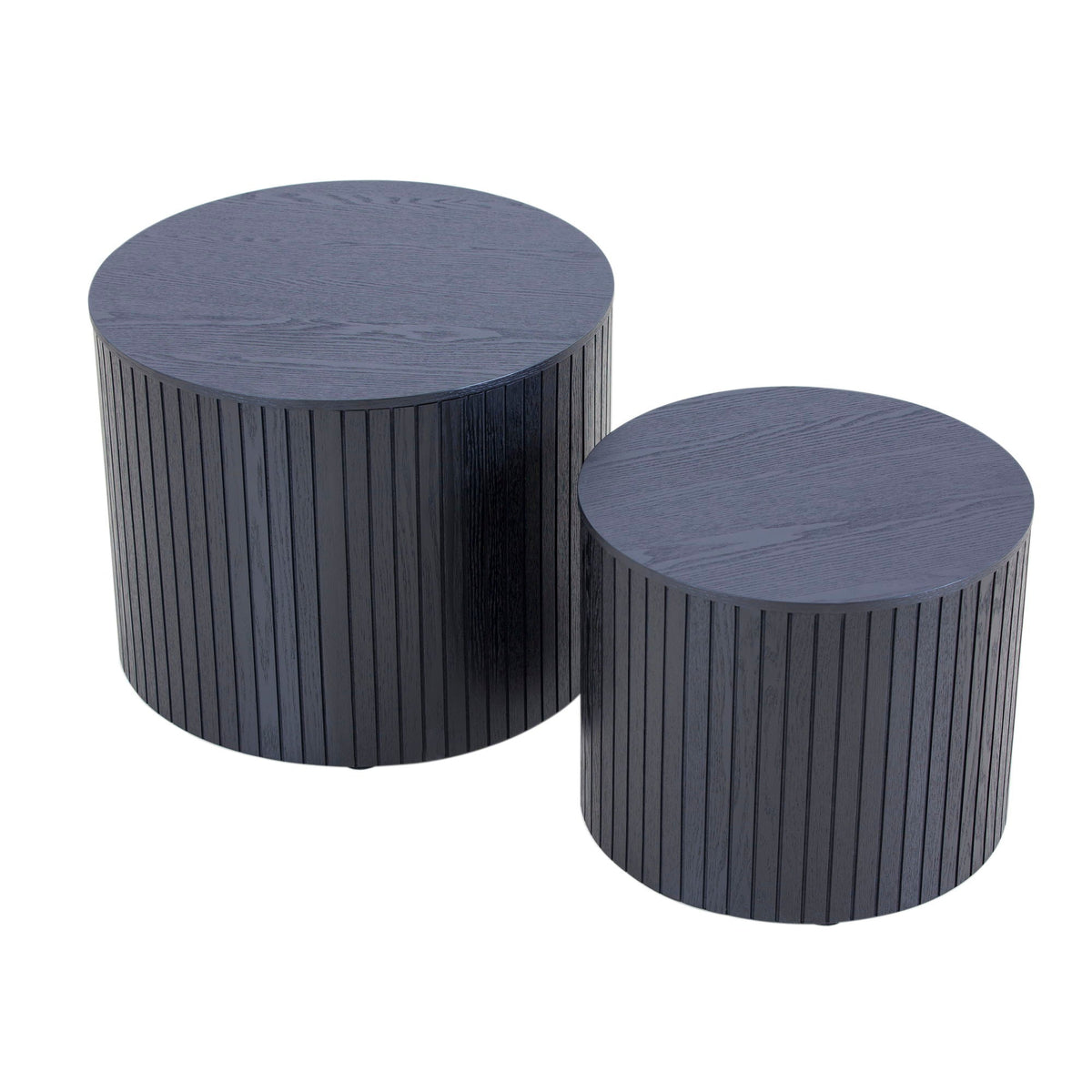 Handcrafted Nested Table Set, 2 Pieces - Black, White, or Dark Brown