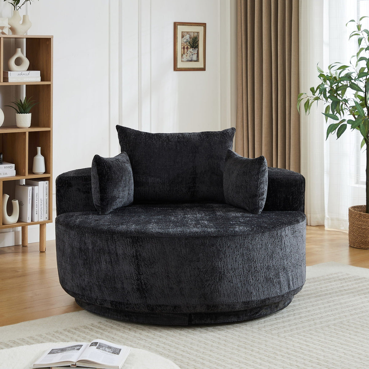Swivel Sleeper Chair with Supportive Pillow and 360° Base - Multiple Colors