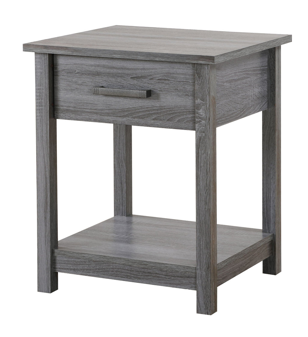 Accent Nightstand with Smooth Roller Drawer Glides - Gray, Light Brown, or Dark Brown