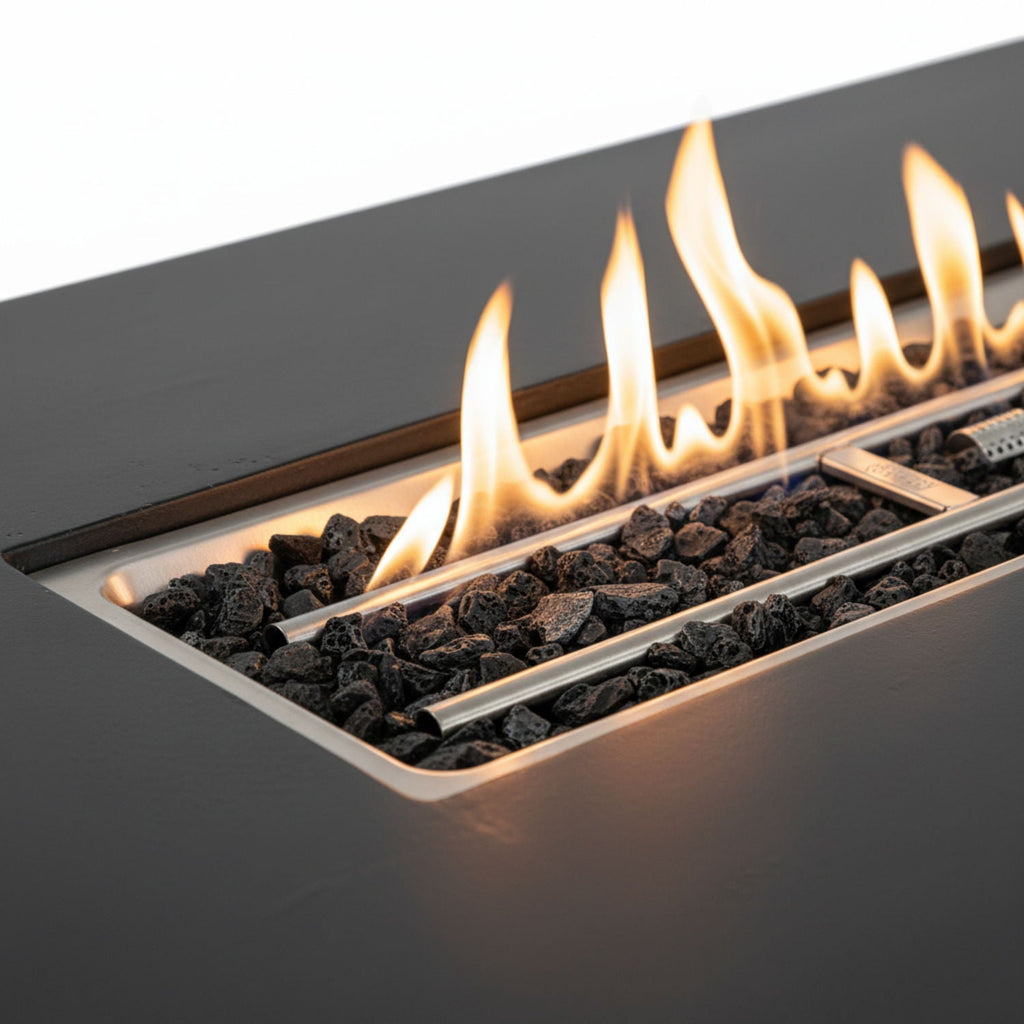 Charcoal Fire Pit Table with 50,000 BTU Output - Fiber Concrete