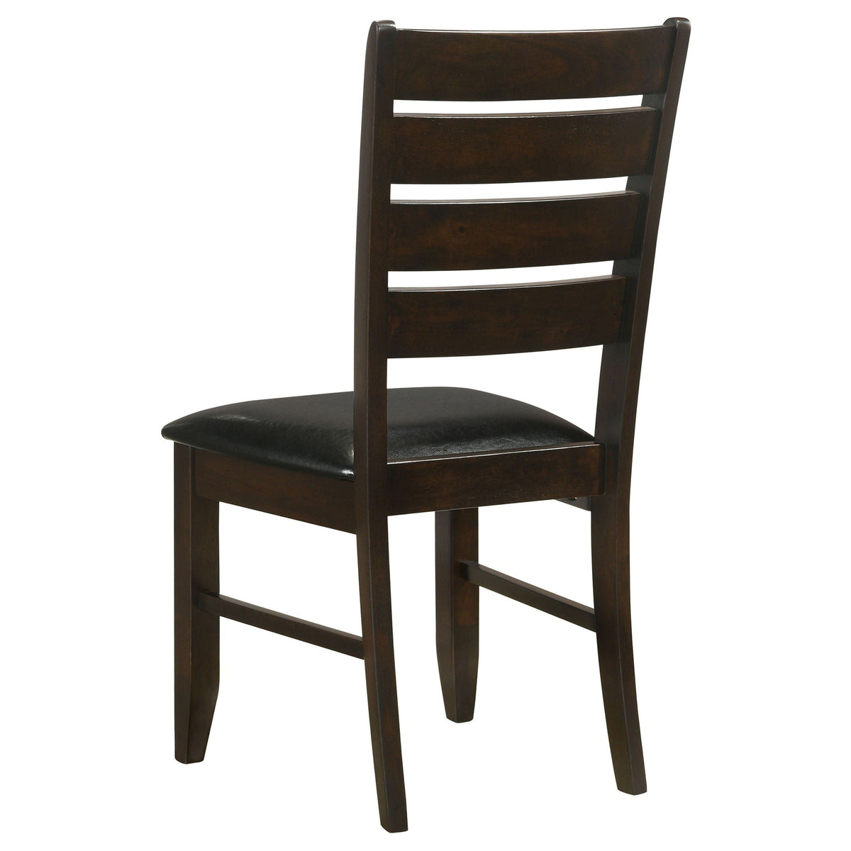 Padded Seat Dining Chairs with Tapered Slats - Set of 2, Dark Gray or Black