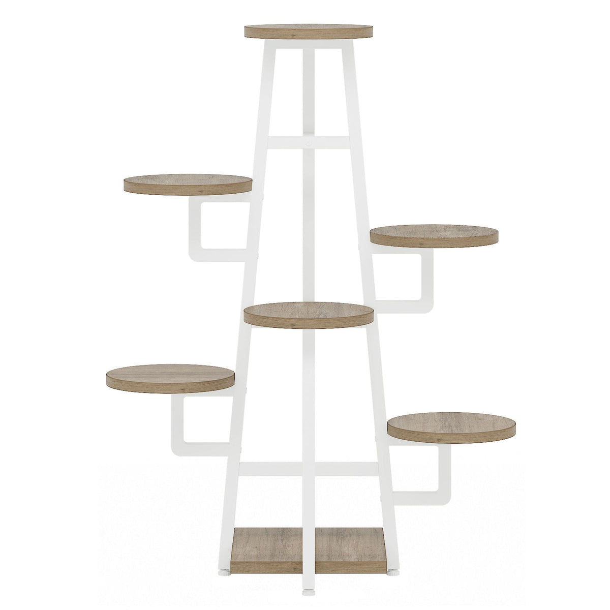 7 Tier Corner Plant Shelf with High Low Design - Dark Brown or White