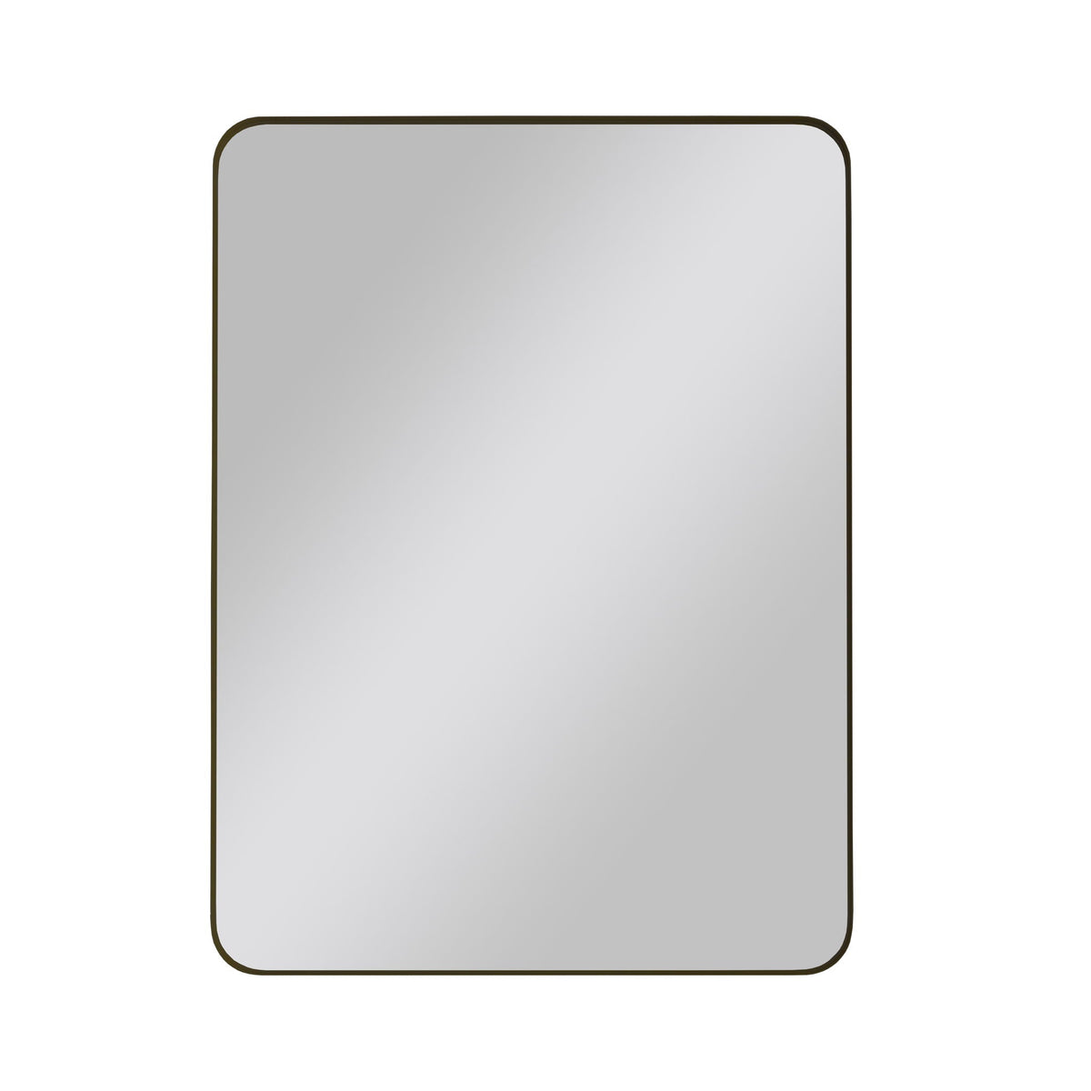 Rectangular Metal Framed Wall Mirror with Modern Design - Black