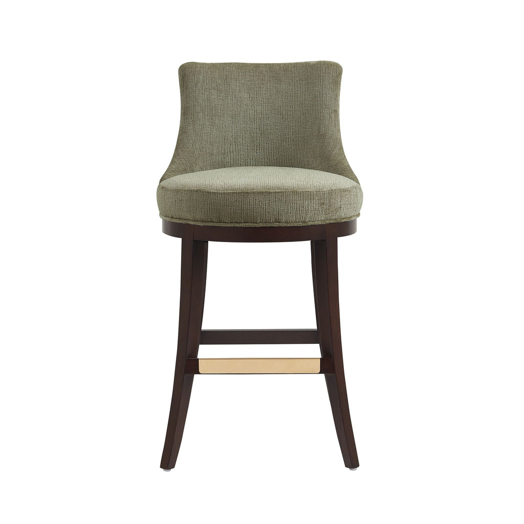 Bar Height Barstool with Backrest - Green, Light Brown, or Beige