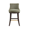 Bar Height Barstool with Backrest - Green, Light Brown, or Beige
