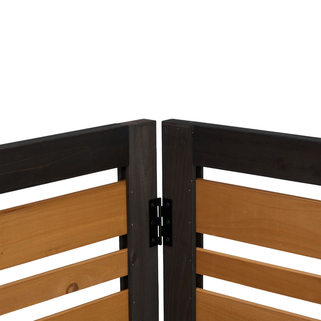 Outdoor Air Conditioner Fence Screen with Slatted Airflow - Light Brown