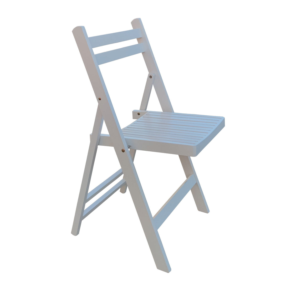 Folding Special Event Chair Set of 4 with Solid Wood Construction - White