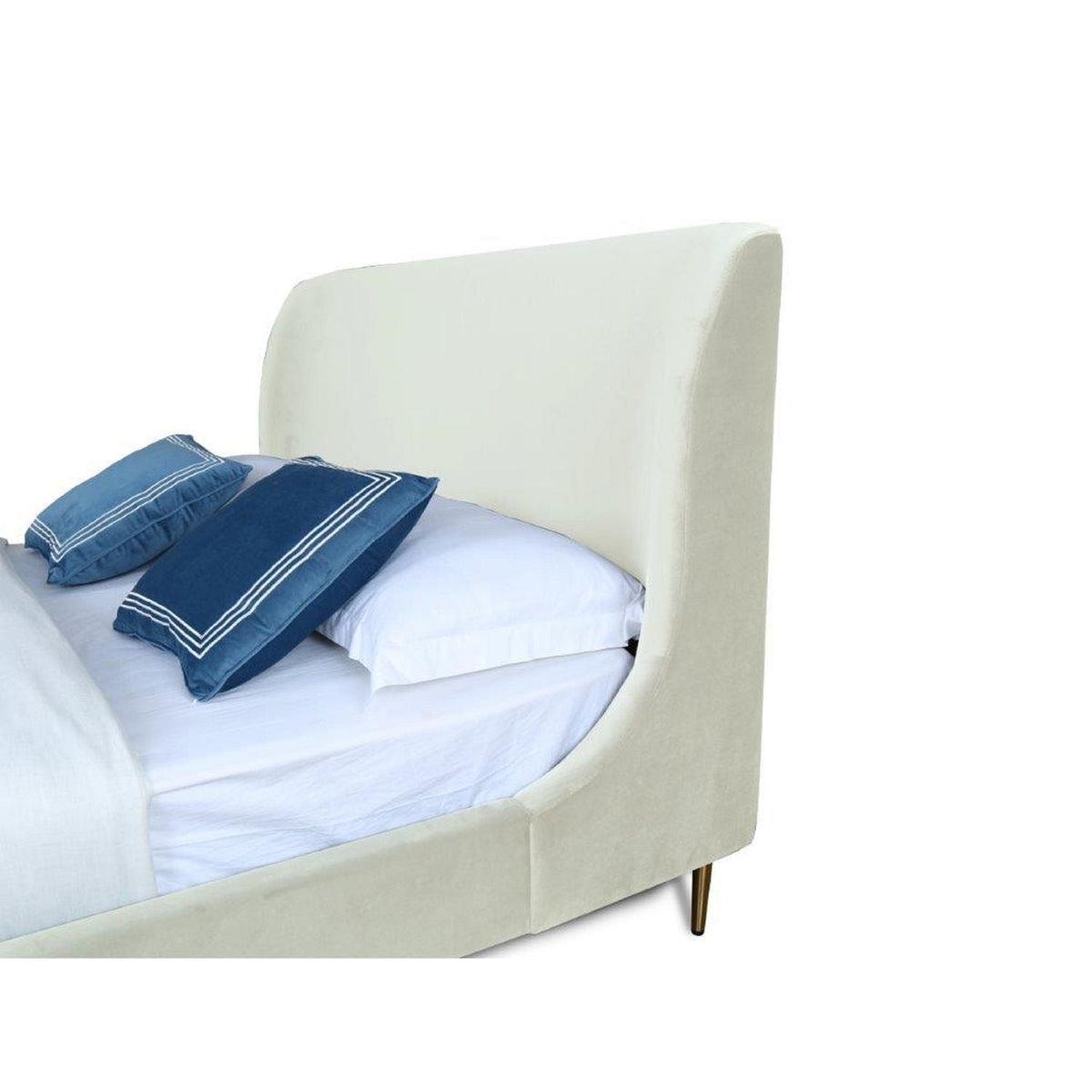 Heather Upholstered Bed with Curved Headboard - Multiple Colors