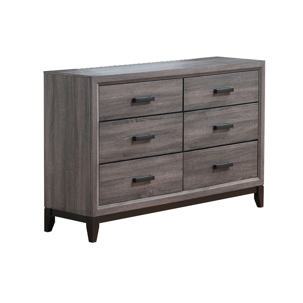 Mirage Dresser with Six Spacious Drawers - Dark Gray or White