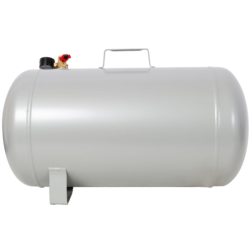 11 Gallon Aluminum Air Tank with Pressure Gauge and Hose - Metallic Aluminum