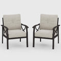 All-Weather Armchairs with Cushions, Modern Sculptural Design – Beige or Dark Gray
