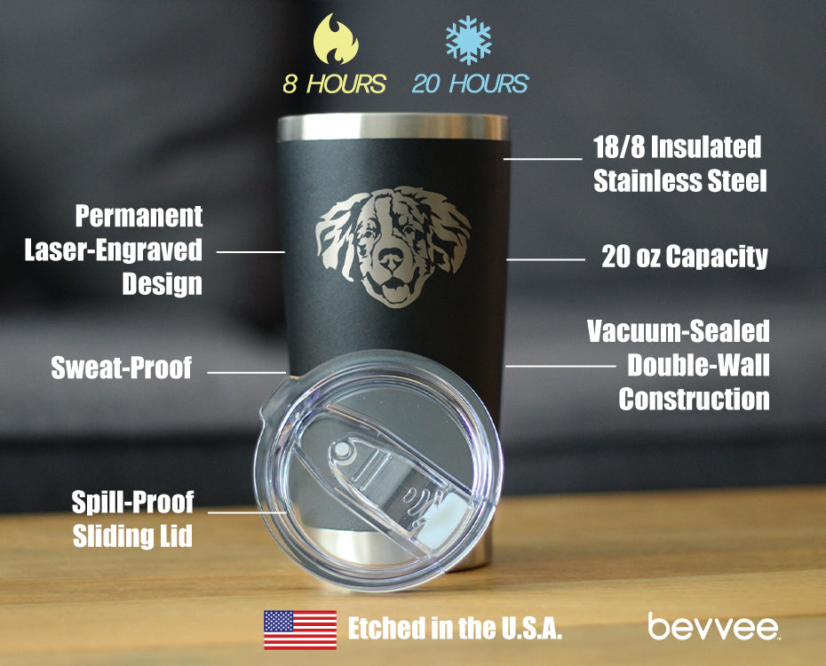 Bernese Mountain Dog Face - 20 oz Coffee Tumbler