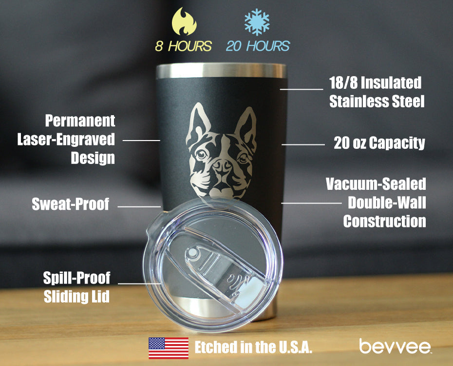 Boston Terrier Face - 20 oz Coffee Tumbler