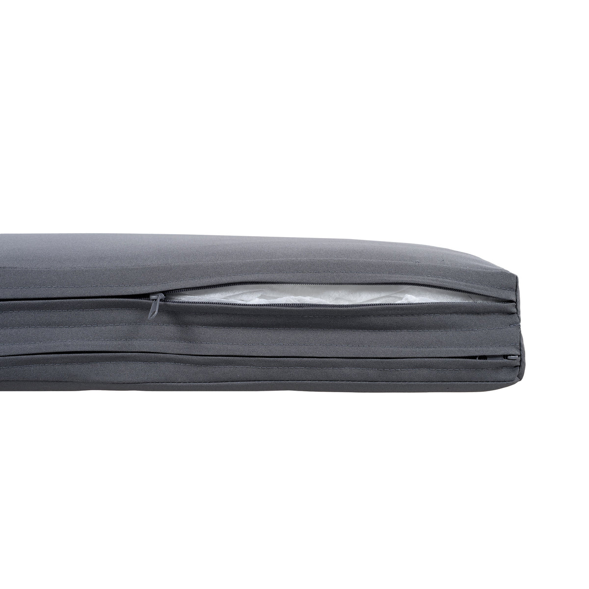 2" Thick Chaise Lounge Cushion with Water-Resistant Cover - Dark Grey