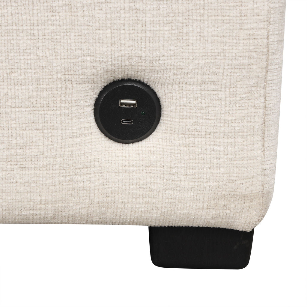Single Pull Out Sofa Bed with USB Ports and Cup Holders - Dark Gray or Beige
