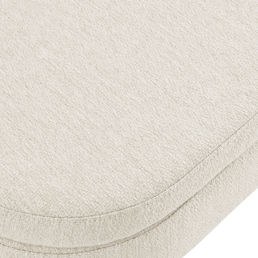 Ottoman Oval Storage Bench with Rubber Wood Legs - Beige
