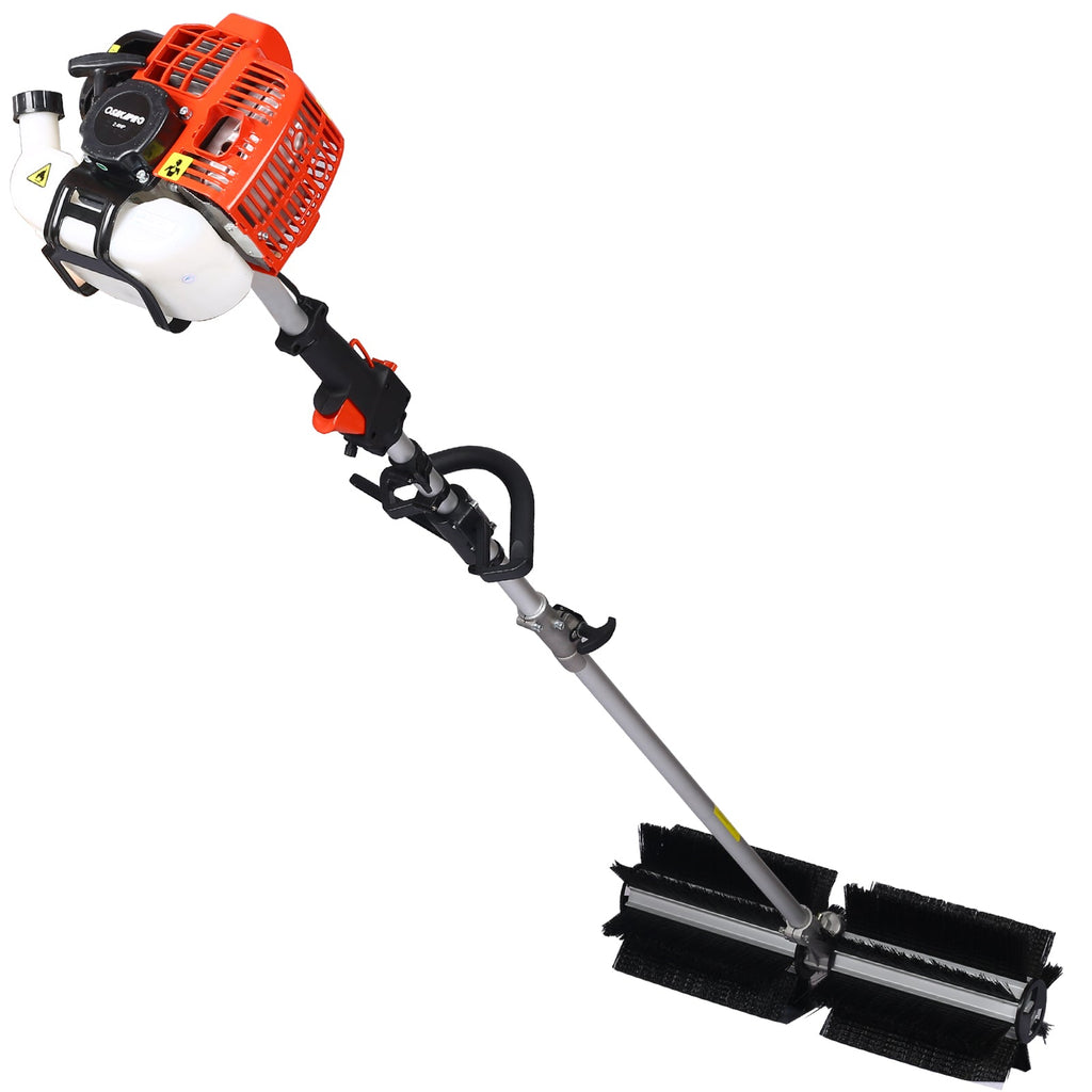Gasoline Powered Snow Sweeper with 52CC 2-Stroke Engine - Red/Black