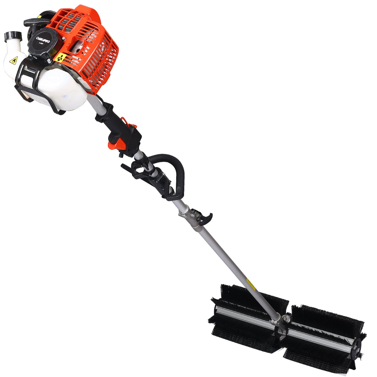 Gasoline Powered Snow Sweeper with 52CC 2-Stroke Engine - Red/Black