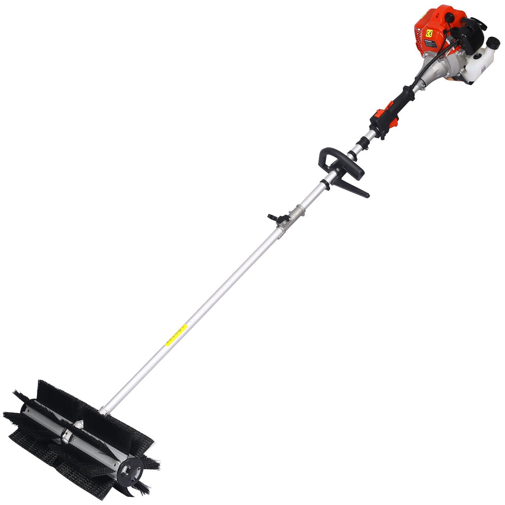 Gasoline Powered Snow Sweeper with 52CC 2-Stroke Engine - Red/Black