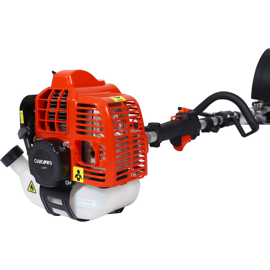 Gasoline Powered Snow Sweeper with 52CC 2-Stroke Engine - Red/Black