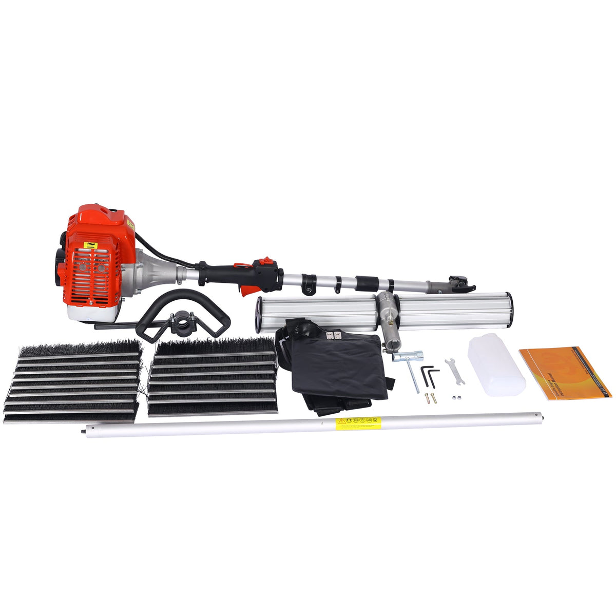 Gasoline Powered Snow Sweeper with 52CC 2-Stroke Engine - Red/Black