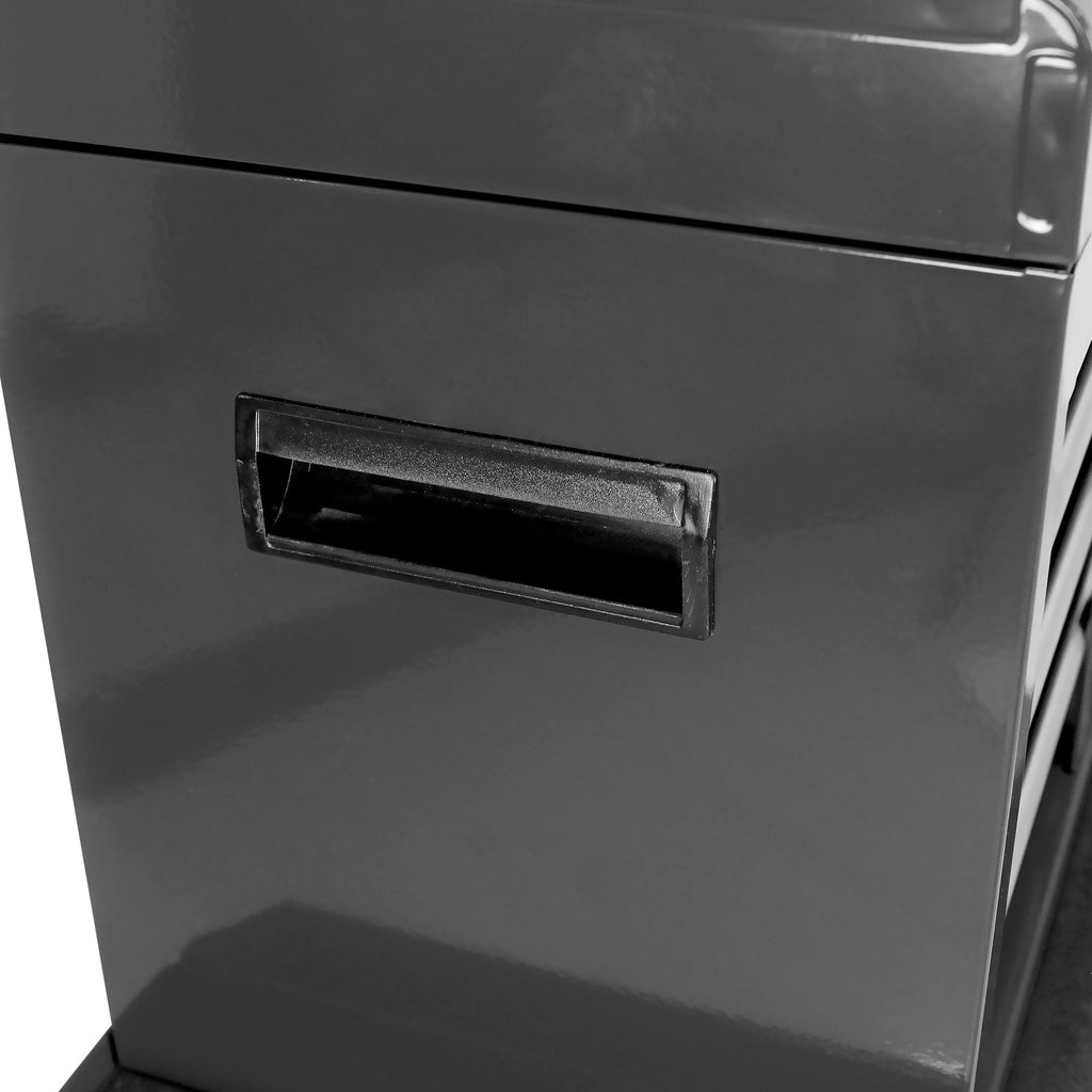 5-Drawer Rolling Tool Chest with Lockable Wheels - Black Metal