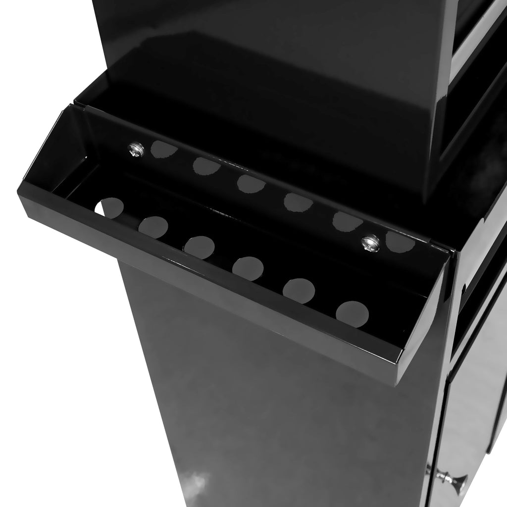 5-Drawer Rolling Tool Chest with Lockable Wheels - Black Metal