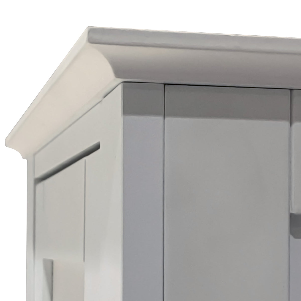 Tall Narrow Tower Freestanding Cabinet with Shutter Doors - White