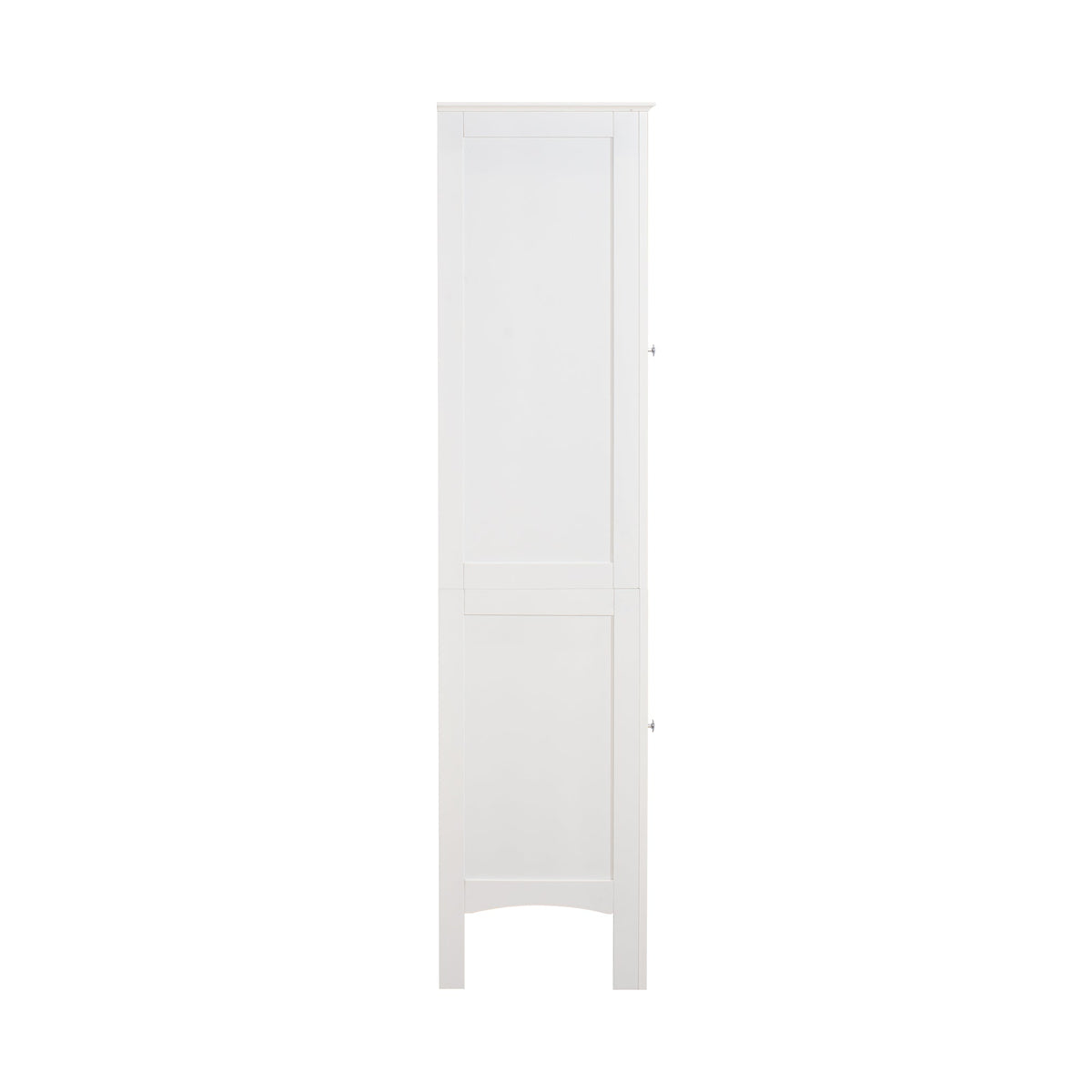 Tall Narrow Tower Freestanding Cabinet with Shutter Doors - White