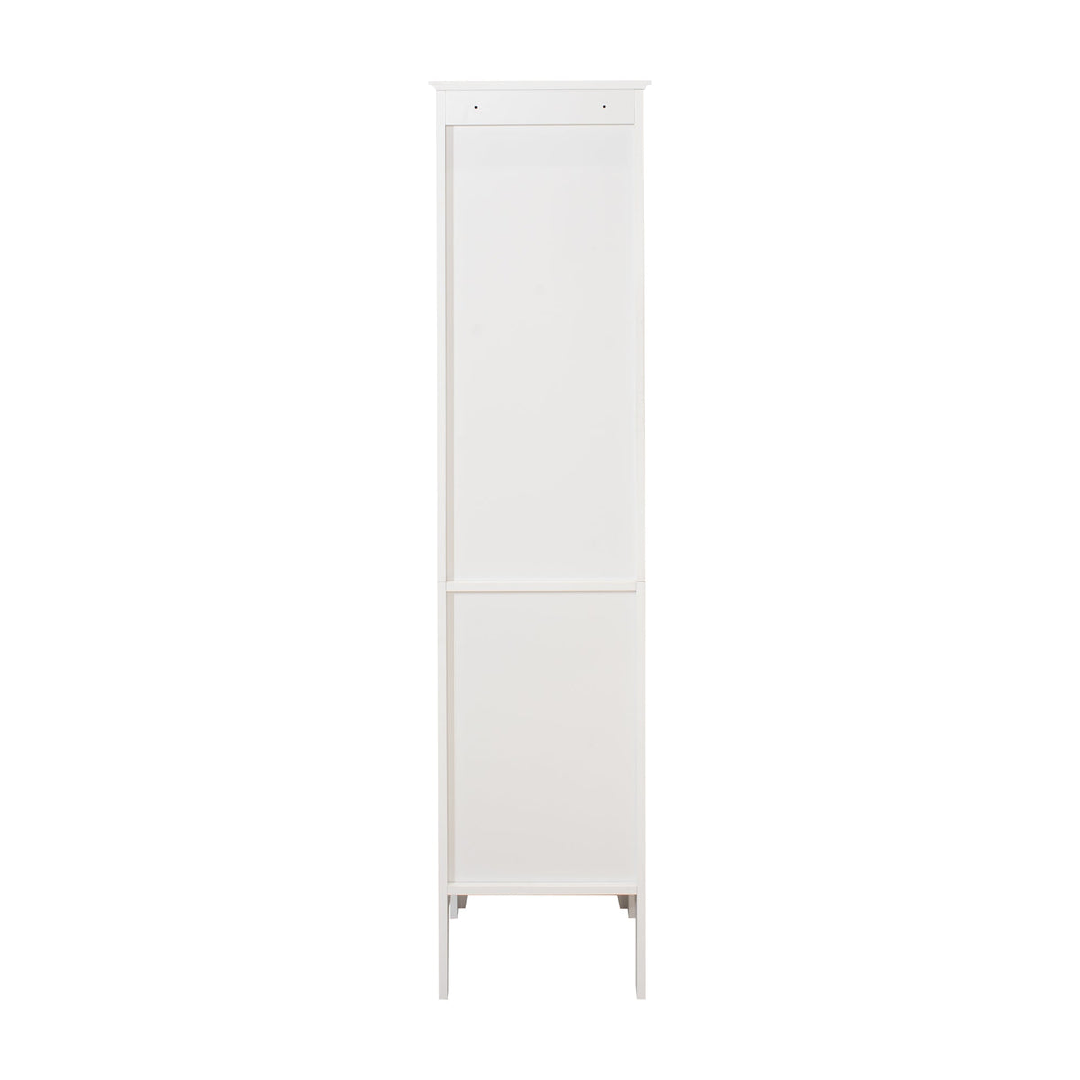 Tall Narrow Tower Freestanding Cabinet with Shutter Doors - White