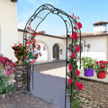 Metal Garden Arch with Sturdy Iron Construction - Black