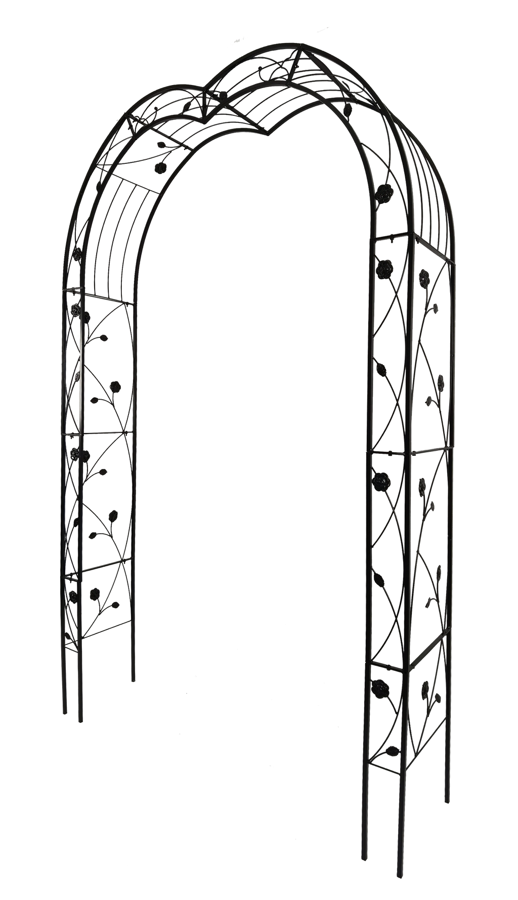 Metal Garden Arch with Sturdy Iron Construction - Black