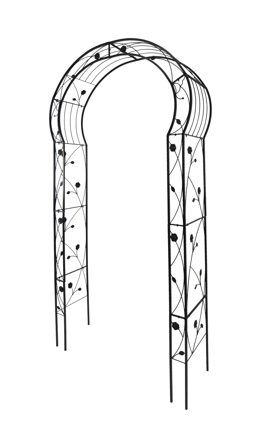 Metal Garden Arch with Sturdy Iron Construction - Black