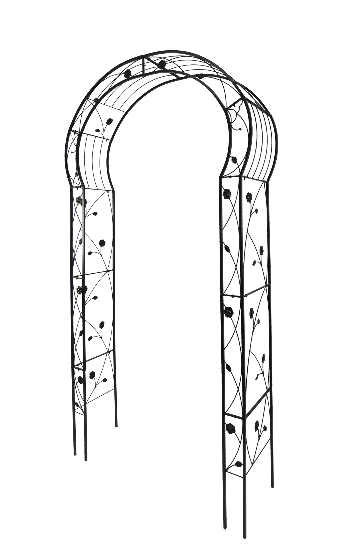 Metal Garden Arch with Sturdy Iron Construction - Black