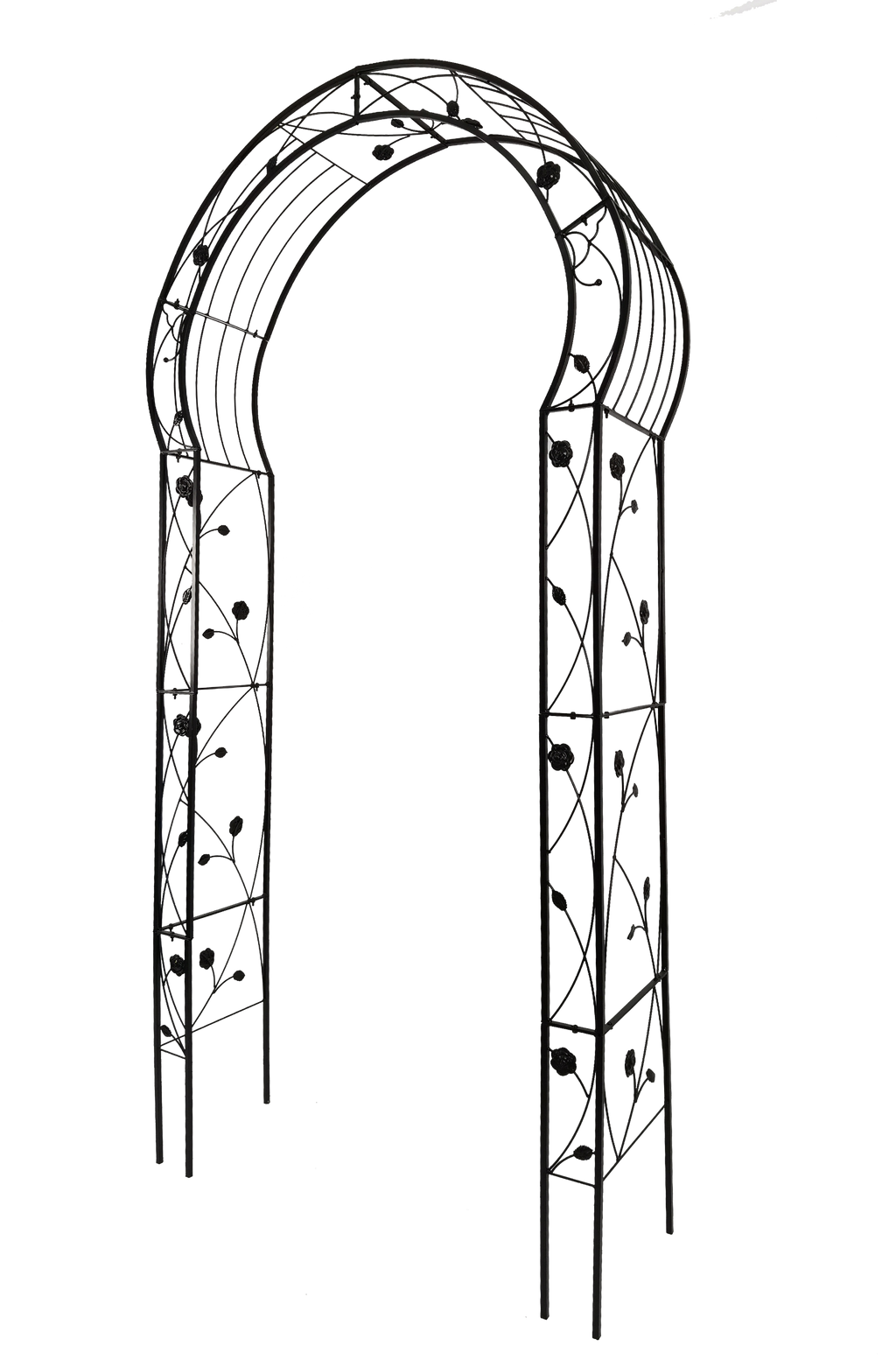 Metal Garden Arch with Sturdy Iron Construction - Black