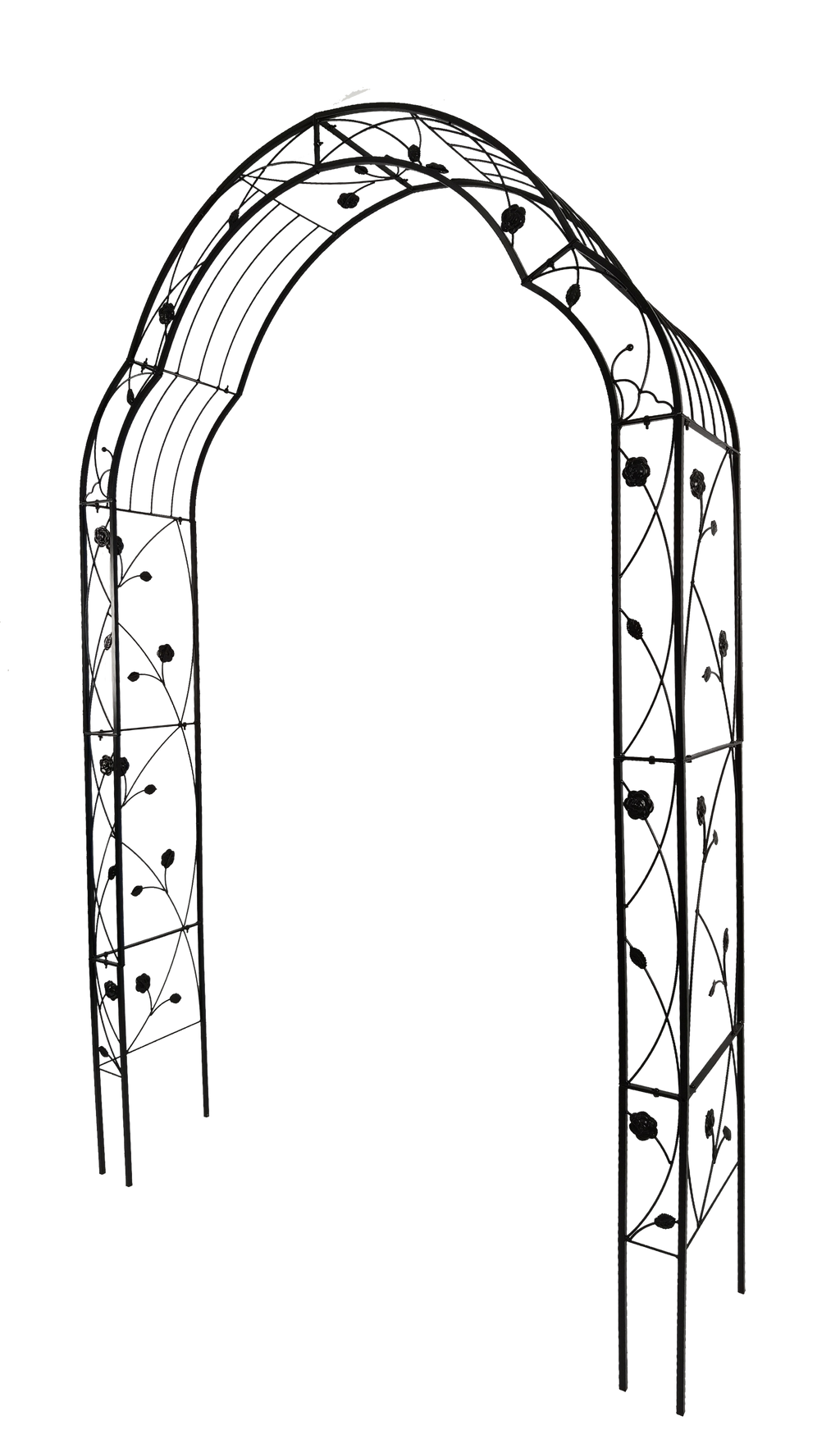 Metal Garden Arch with Sturdy Iron Construction - Black
