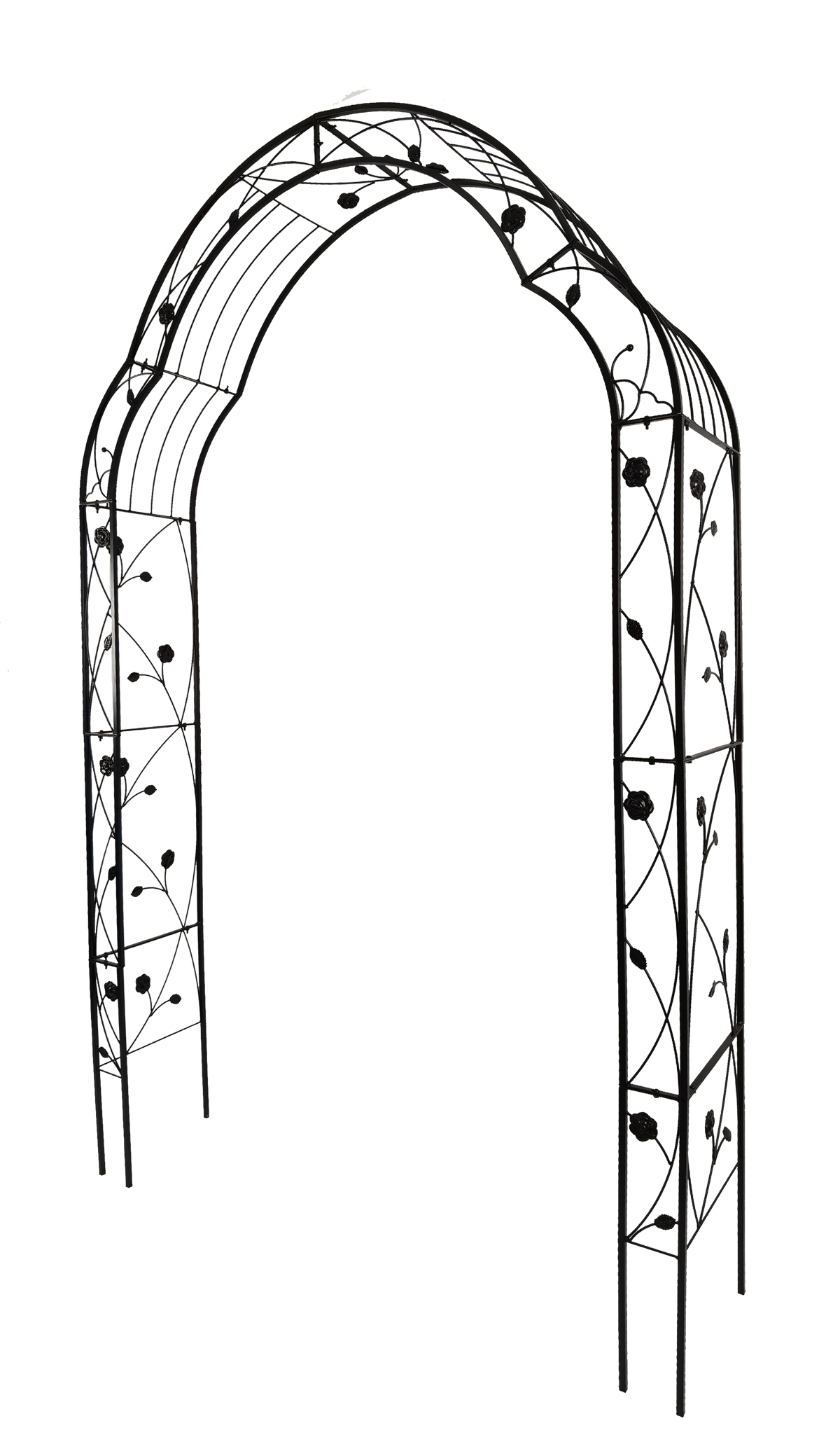 Metal Garden Arch with Sturdy Iron Construction - Black