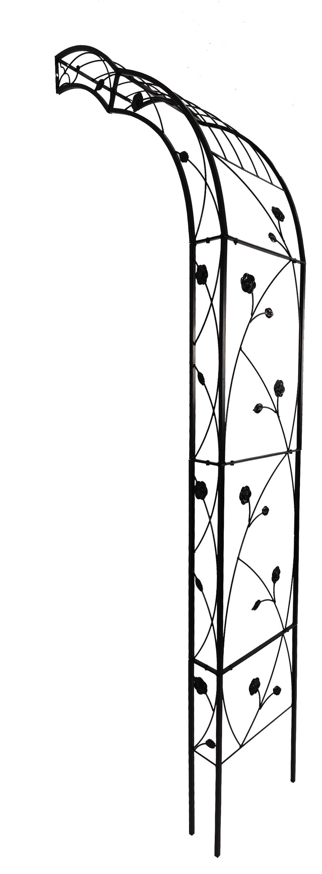Metal Garden Arch with Sturdy Iron Construction - Black