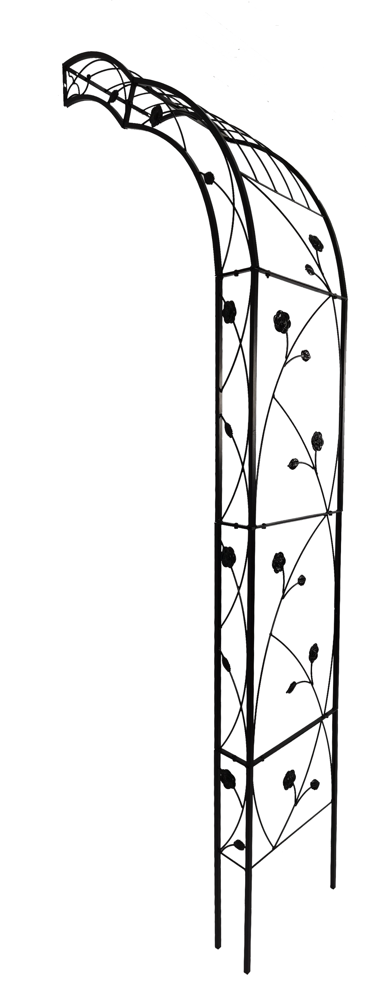 Metal Garden Arch with Sturdy Iron Construction - Black