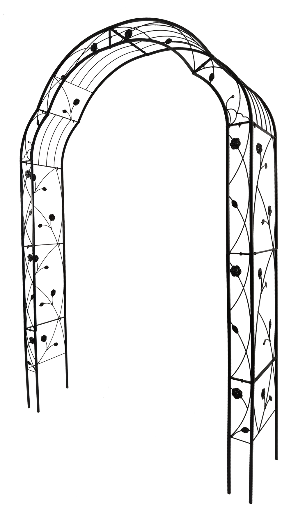 Metal Garden Arch with Sturdy Iron Construction - Black