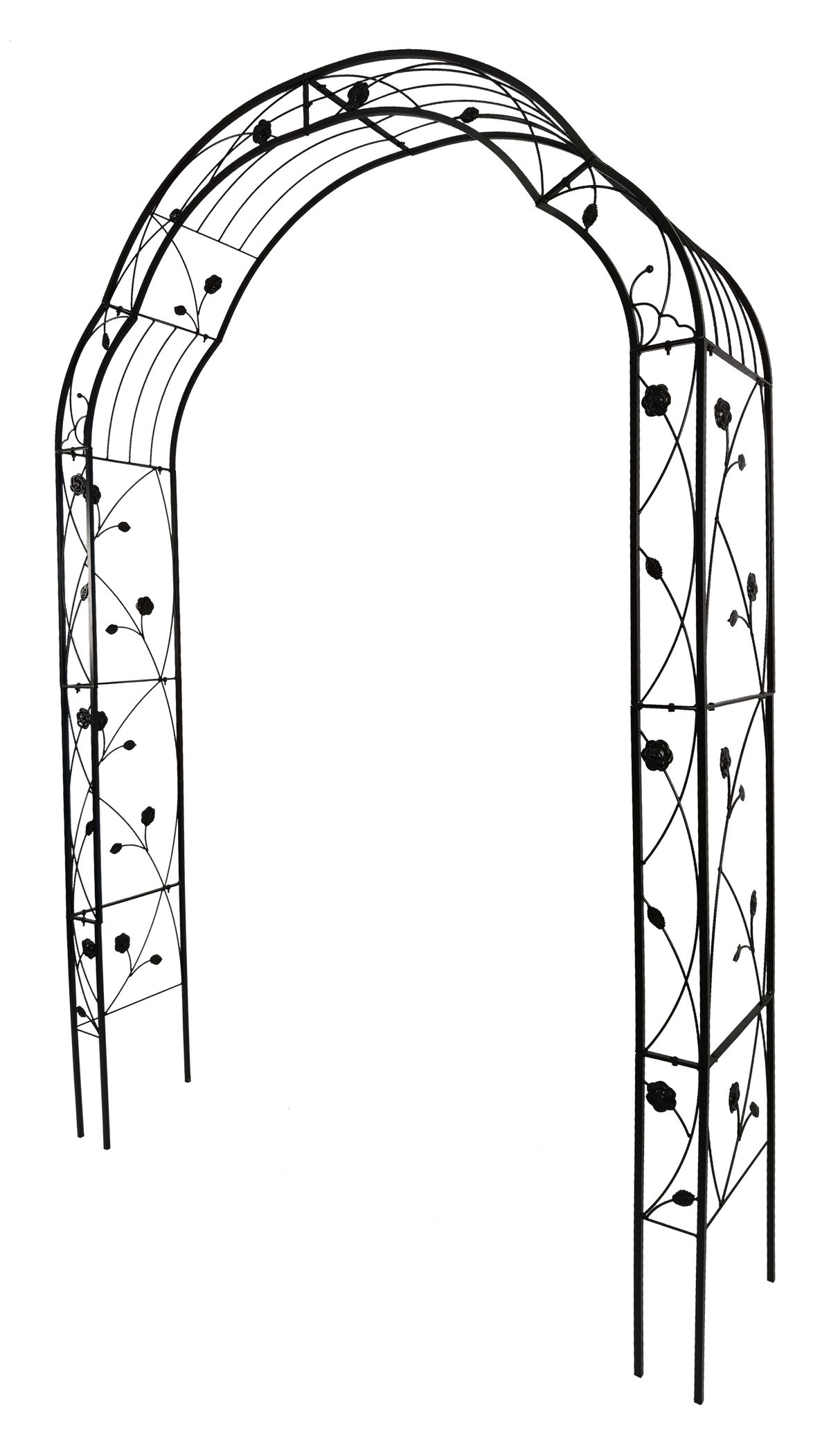 Metal Garden Arch with Sturdy Iron Construction - Black
