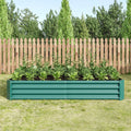 Raised Garden Bed Outdoor Metal Planter with Durable Construction – Green or Silver
