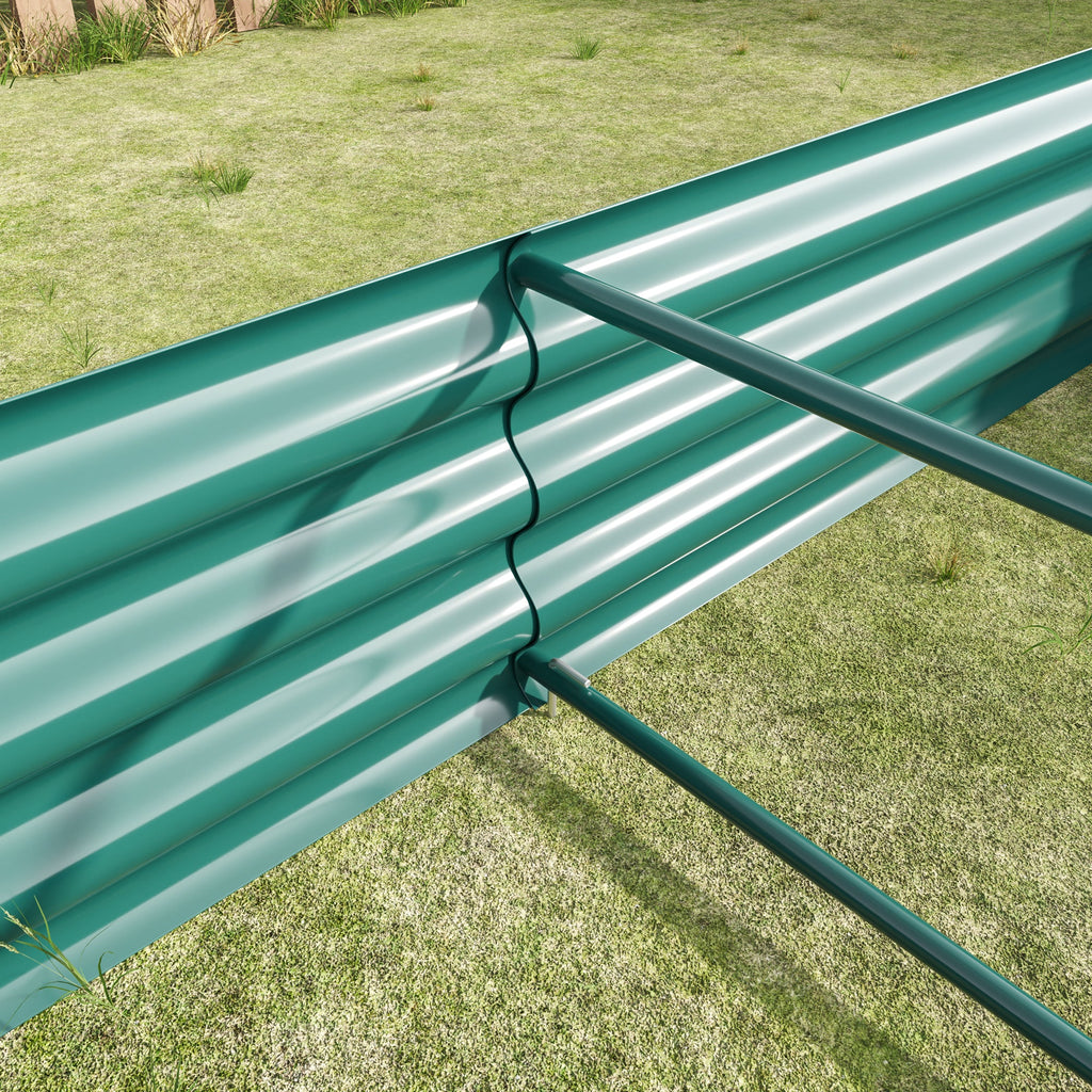 Raised Garden Bed Outdoor Metal Planter with Durable Construction – Green or Silver
