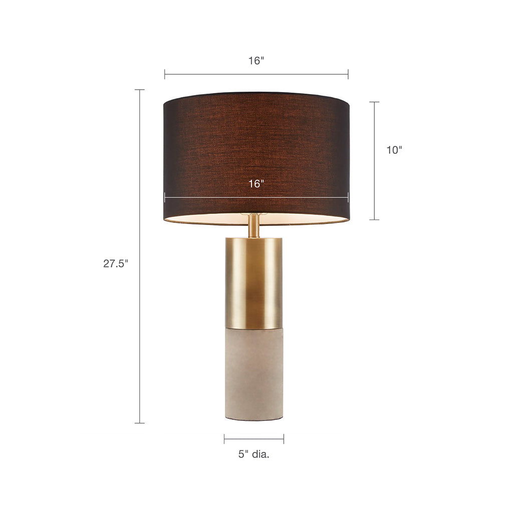 Concrete Table Lamp with Concrete Base - Grey