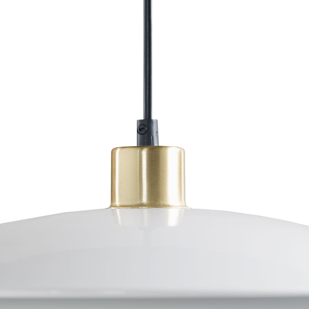 2-Tier Layered Shade Pendant Lighting with Double Layered Disc - Matte White and Gold