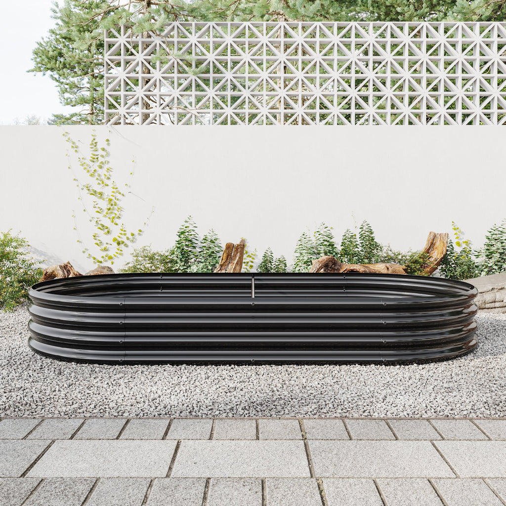 Oval Large Metal Raised Garden Bed with Generous Planting Space - Metal
